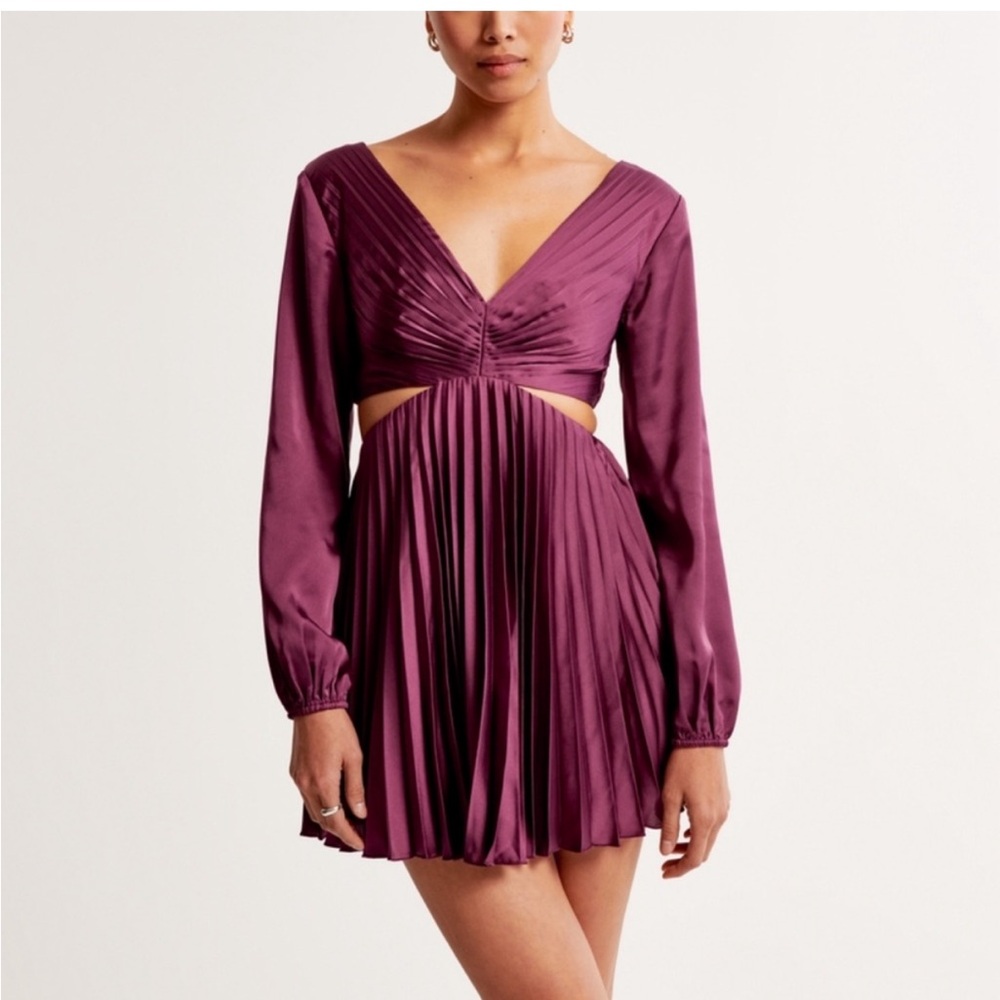 A&F Giselle Pleated Cut Out Mini Dress